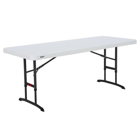 LIFETIME 72 Adjustable Height Folding Table Almond, 24H to 36H 80565